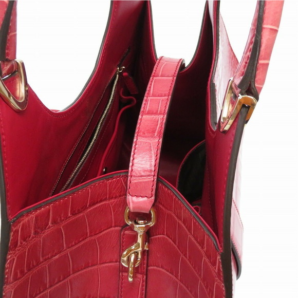 Gucci Matte Crocodile Stirrup Handbag Pink - Picture 7 of 10